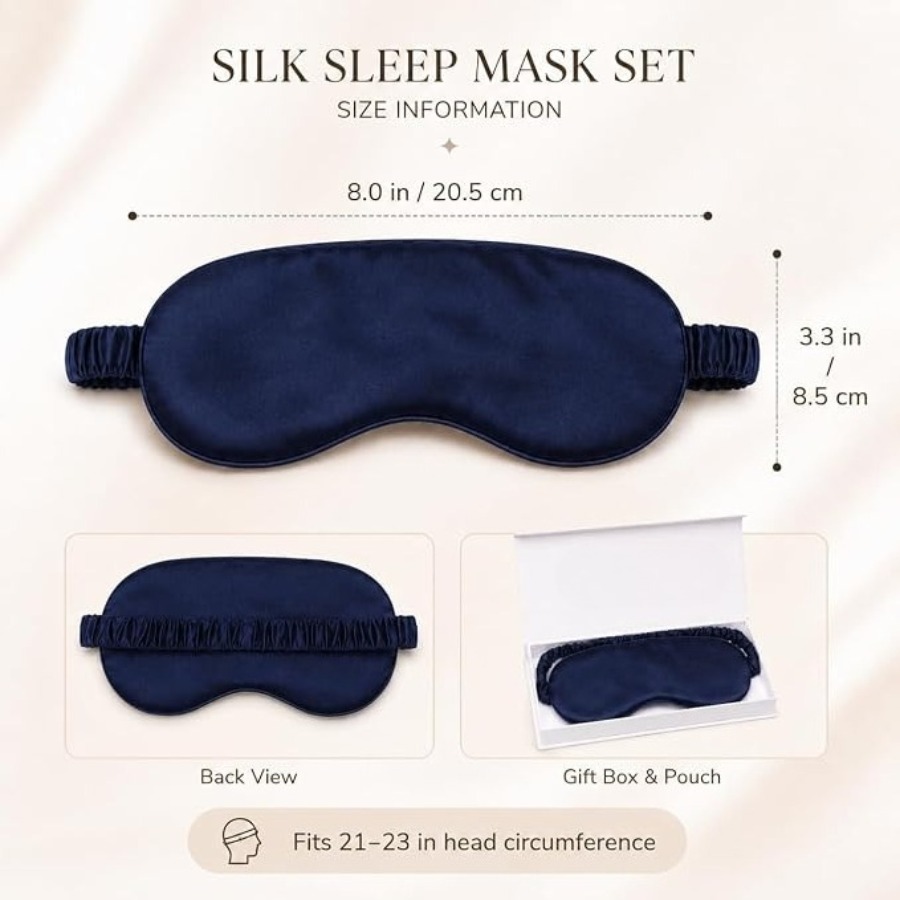 Silk Sleep Mask Light Blocking - Luxury Skincare Gifts For Women のレビューと価格