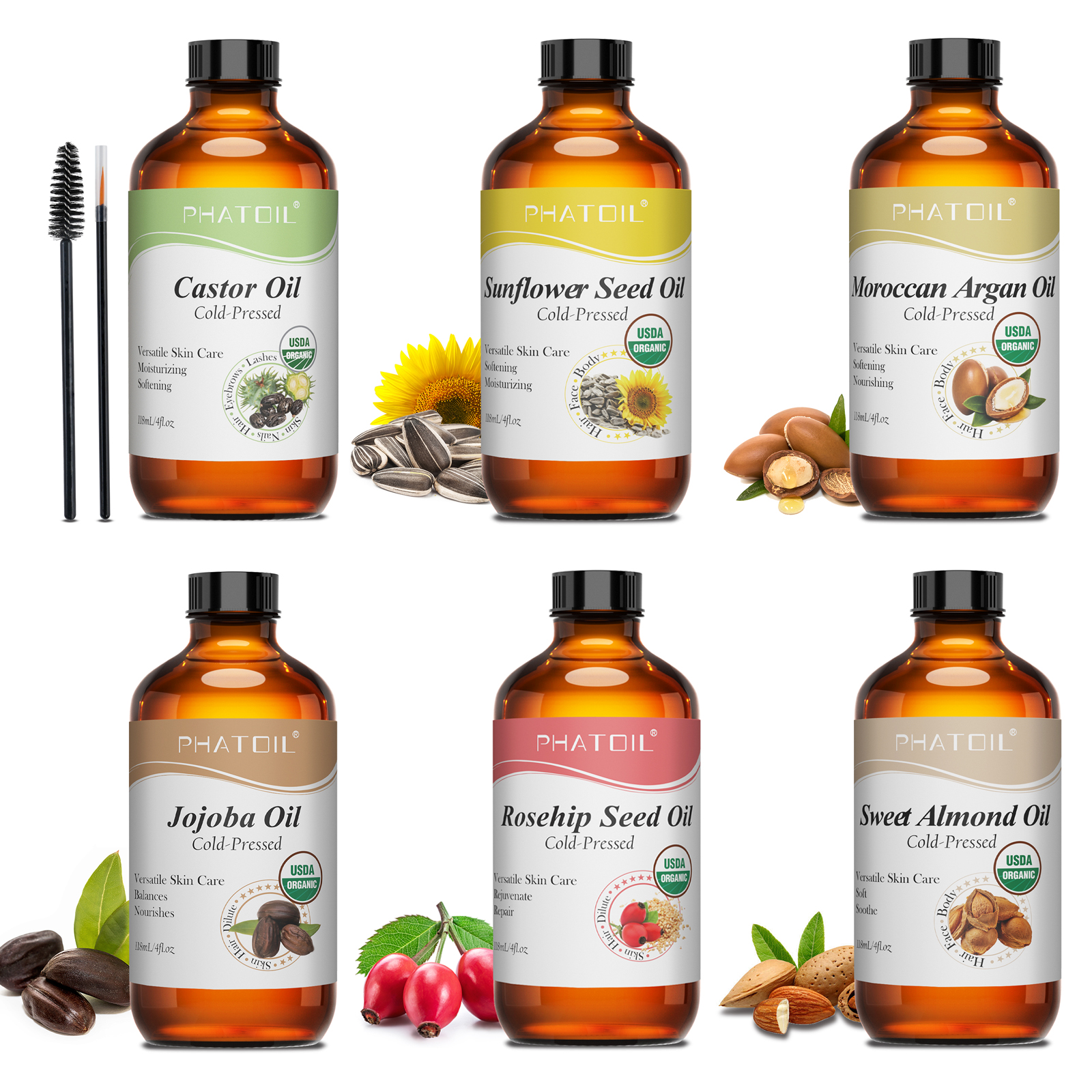 PHATOIL 118ml Organic Face Oil - Cold Pressed Rose Hip のレビューと価格