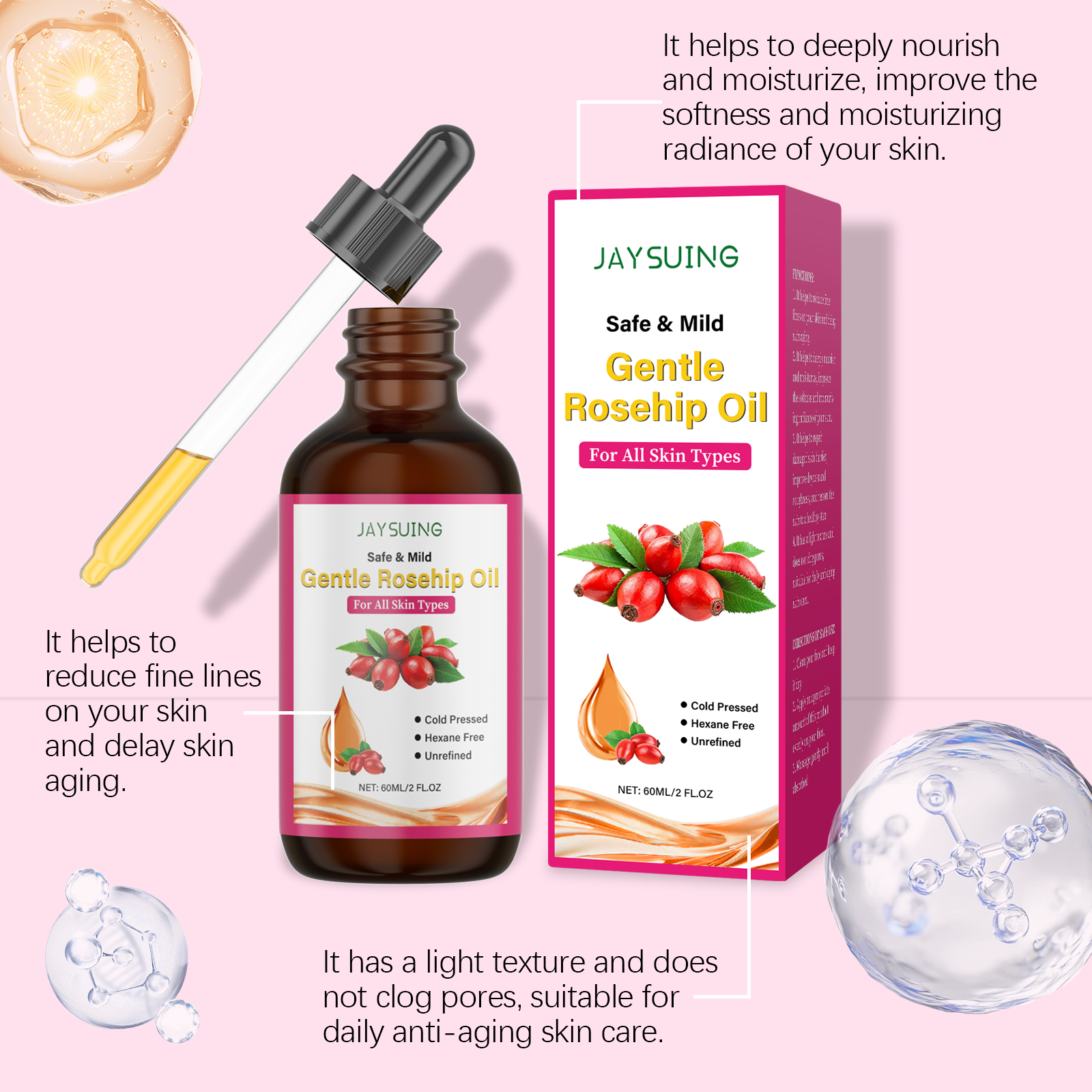 Rosehip Seed Oil for Face Cold - Cold Pressed Rose Hip のレビューと価格