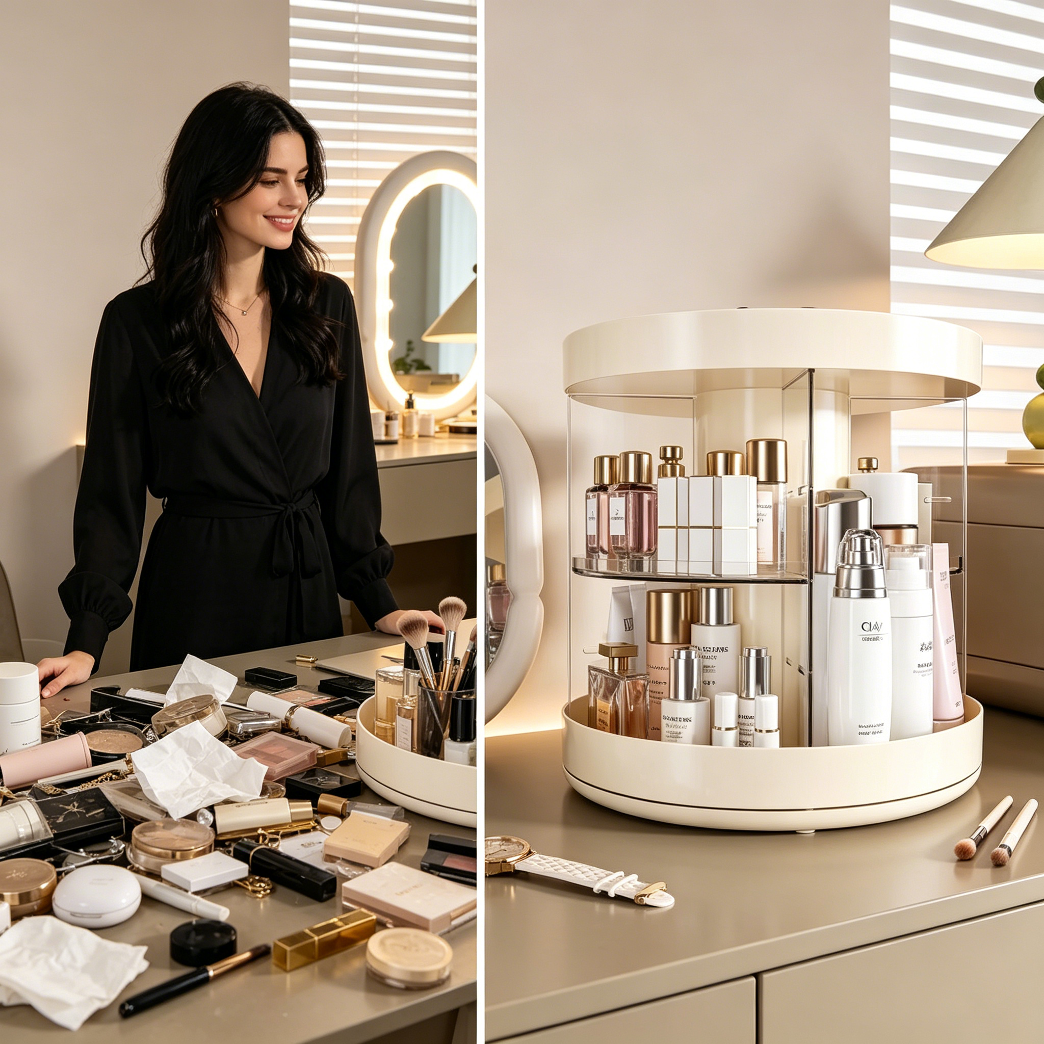 Rotating Layered Makeup Organi - Luxury Skincare Makeup のレビューと価格