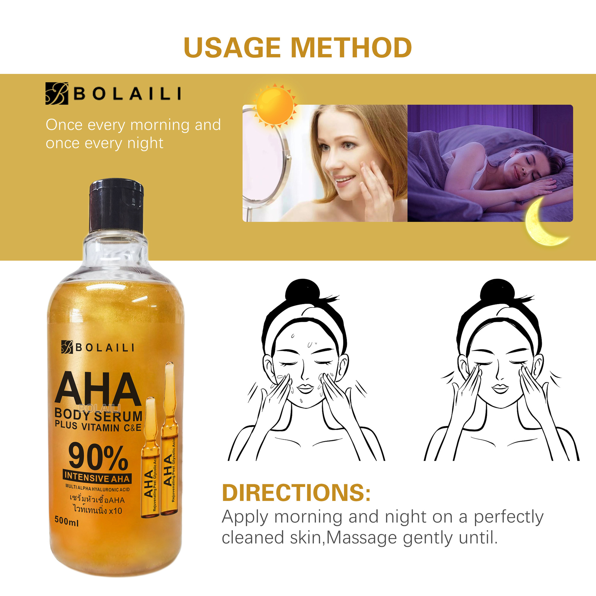 500ml 24K Gold ALPHA Hydroxy A - Alpha Lipoic Cream のレビューと価格
