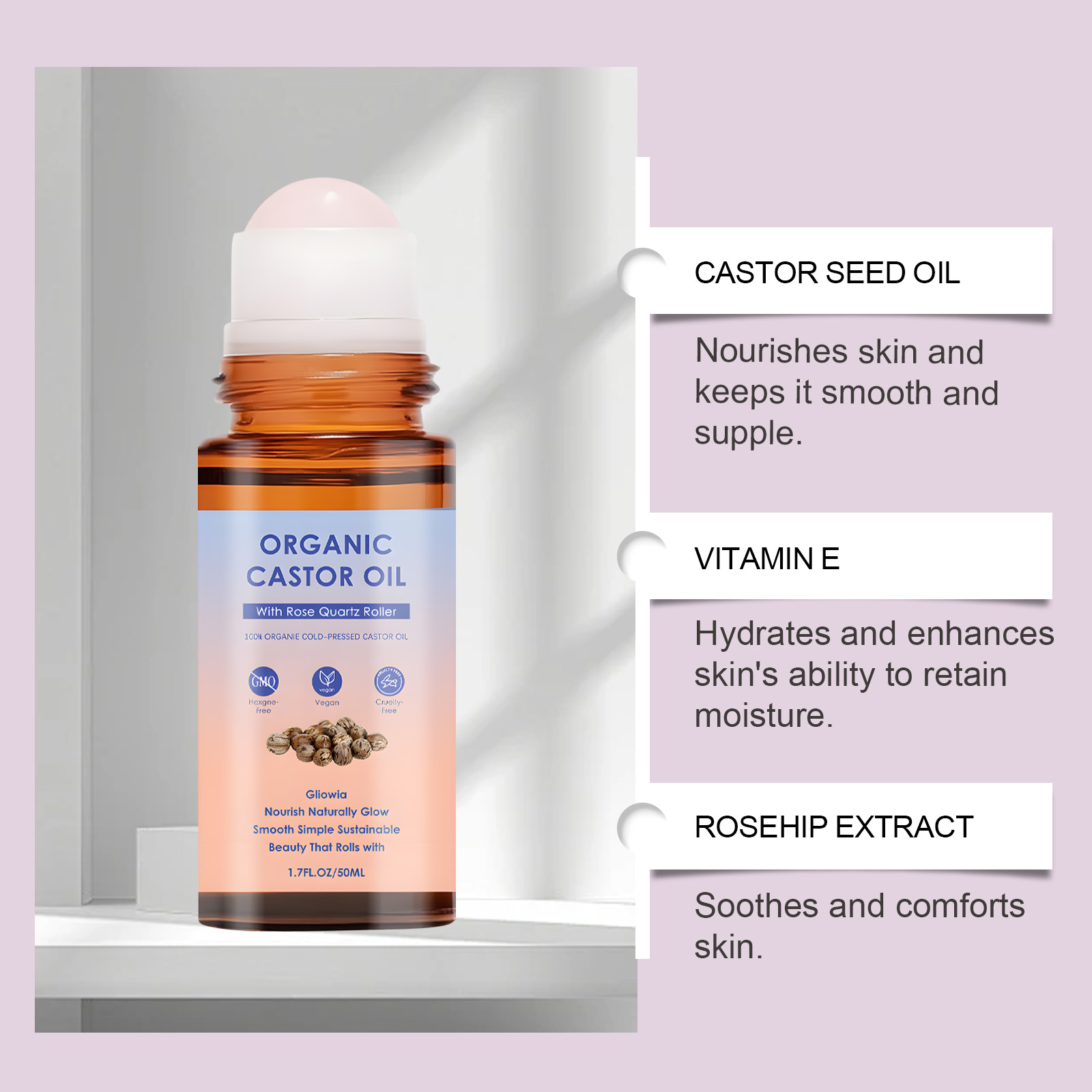 Natural Organic Castor Oil Col - Cold Pressed Rose Hip のレビューと価格