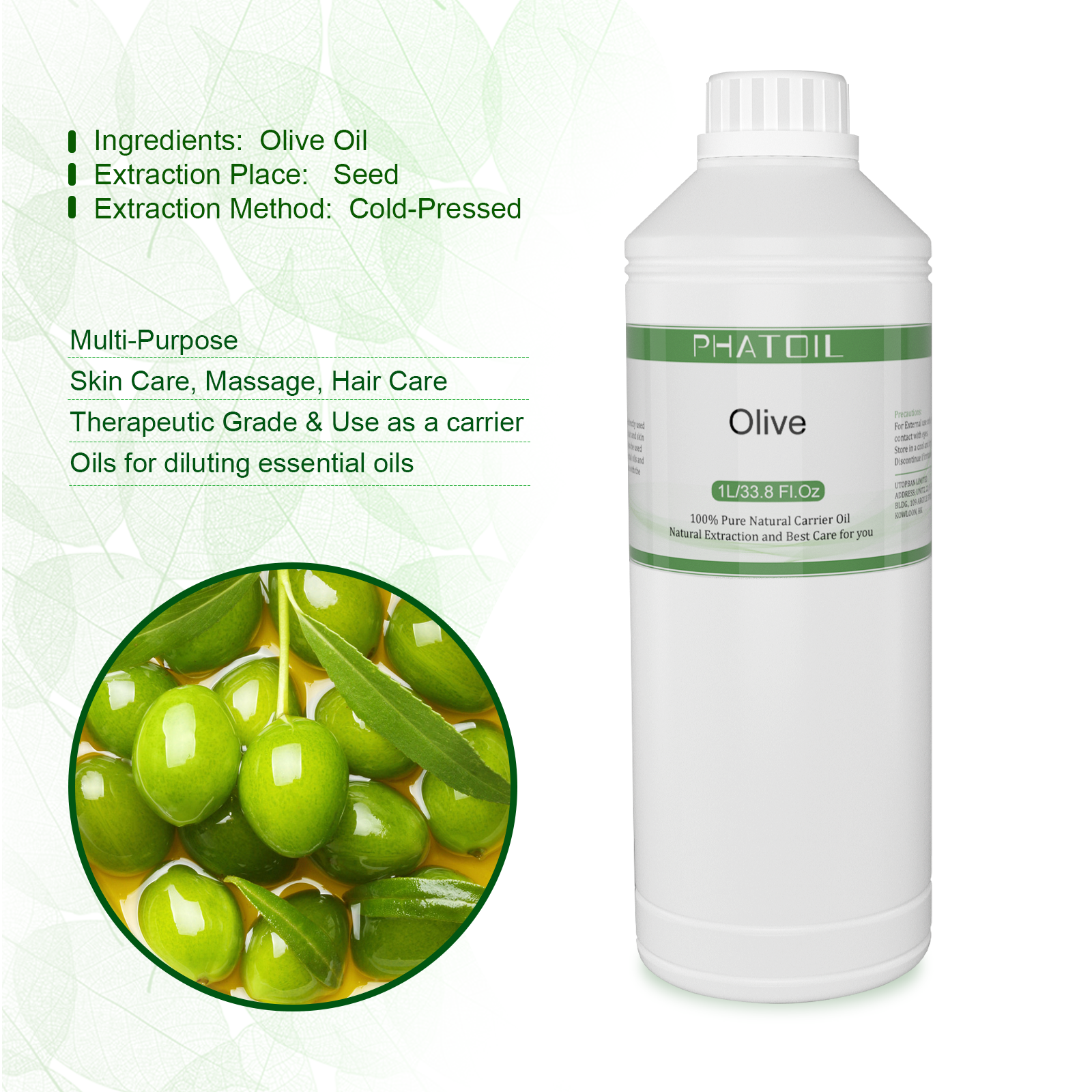 PHATOIL 1000ml Sweet Almond Oi - Cold Pressed Rose Hip のレビューと価格