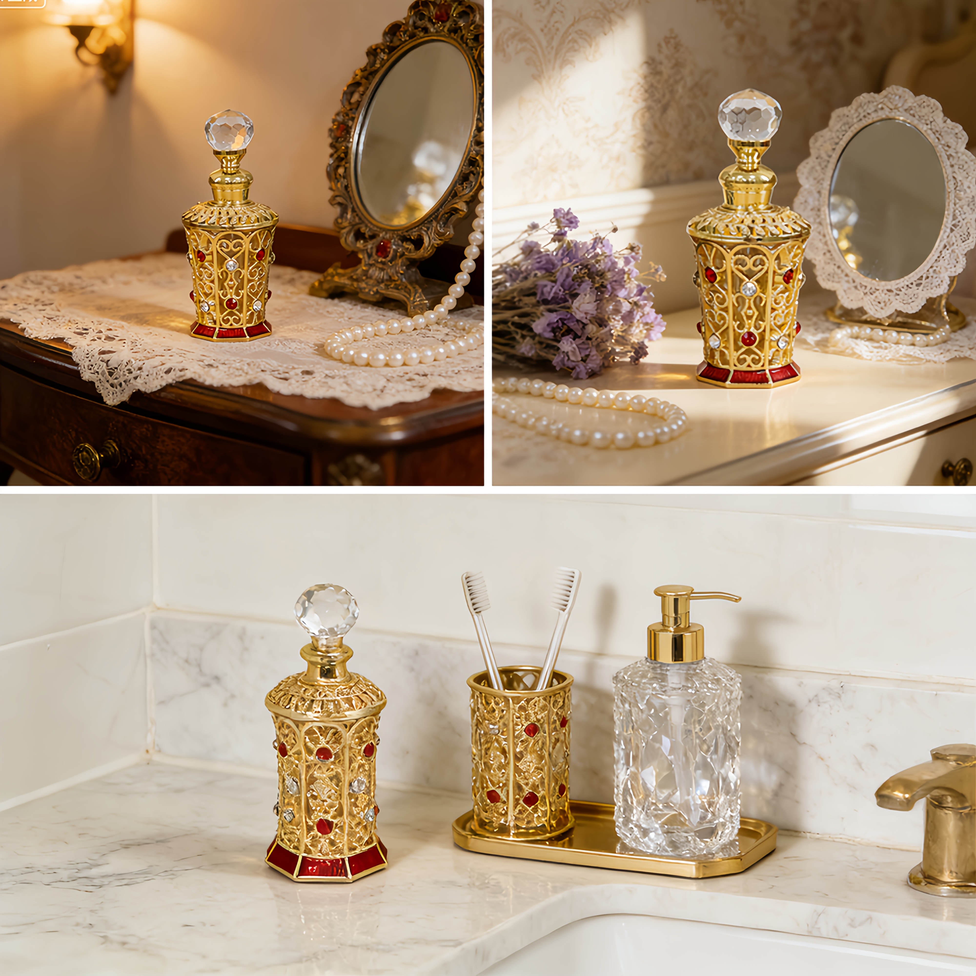 A Set of Vintage-Style Dispens - Luxury Skincare Sets のレビューと価格